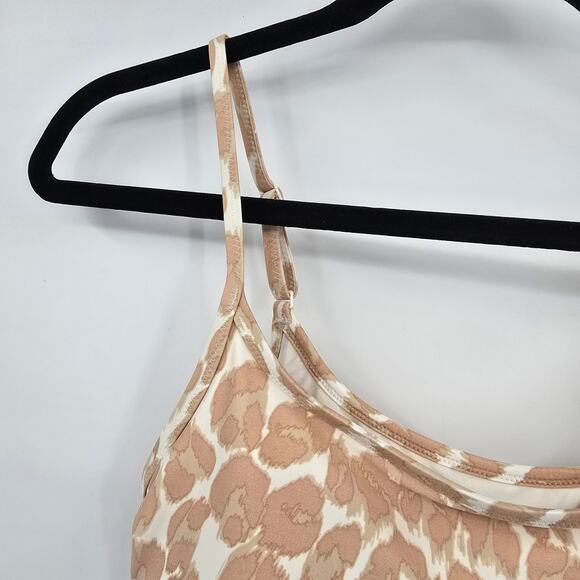 Aerie Women's Cheetah Animal‎ Print Scoop Longline Bikini Top Size Medium - Picture 6 of 11